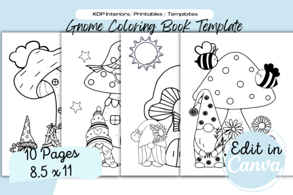 Download Gnome Coloring Book Pages Template - Book pages template Collection
