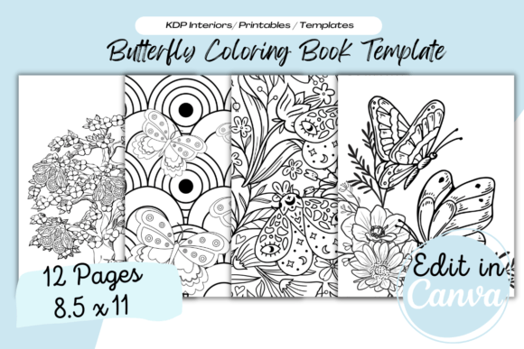 Download Butterfly Canva Coloring Book Pages Template - Book pages template Collection