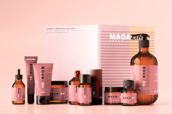Download Cosmetic Branding Mockup Scene - Cosmetic branding Collection