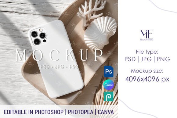 Download Boho Beach IPhone 15 Case Mockup PSD - Premium Resources